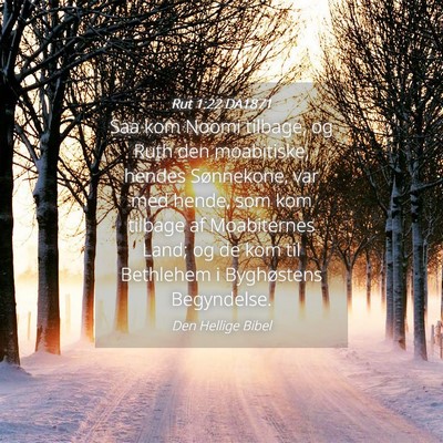 Picture 04 - Rut 1:22 DA1871 - Saa kom Noomi tilbage, og Ruth den moabitiske, - Bible Verse Picture