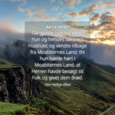 Picture 04 - Rut 1:6 DA1871 - Da gjorde hun sig rede, hun og hendes Sønners - Bible Verse Picture