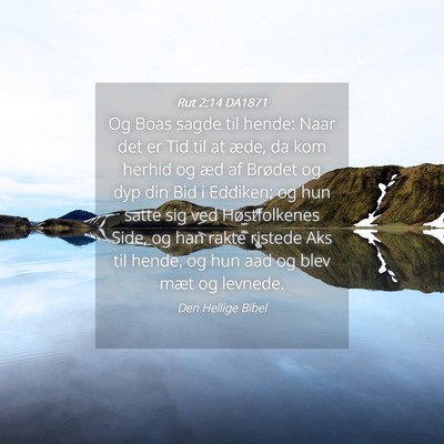 Picture 04 - Rut 2:14 DA1871 - Og Boas sagde til hende: Naar det er Tid til at - Bible Verse Picture