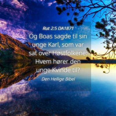 Picture 04 - Rut 2:5 DA1871 - Og Boas sagde til sin unge Karl, som var sat over - Bible Verse Picture
