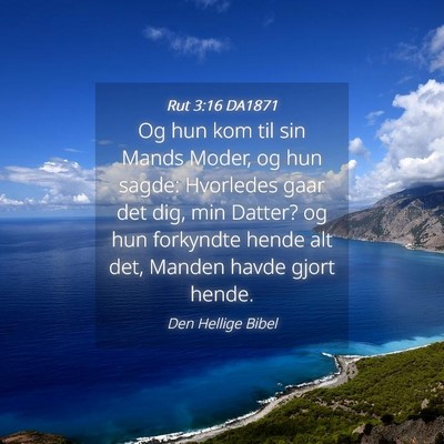 Picture 04 - Rut 3:16 DA1871 - Og hun kom til sin Mands Moder, og hun sagde: - Bible Verse Picture