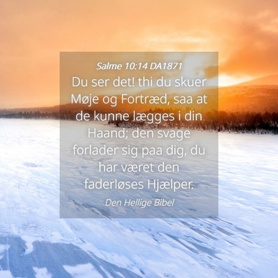 Picture 04 - Salme 10:14 DA1871 - Du ser det! thi du skuer Møje og Fortræd, saa - Bible Verse Picture
