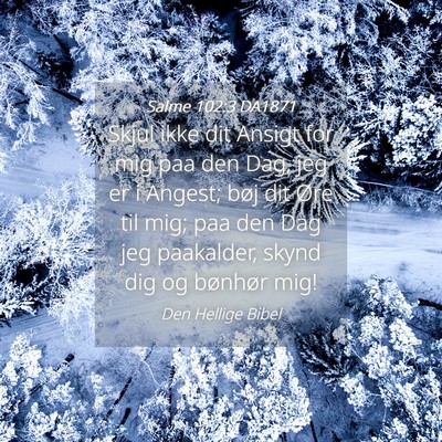 Picture 04 - Salme 102:3 DA1871 - Skjul ikke dit Ansigt for mig paa den Dag, jeg er - Bible Verse Picture