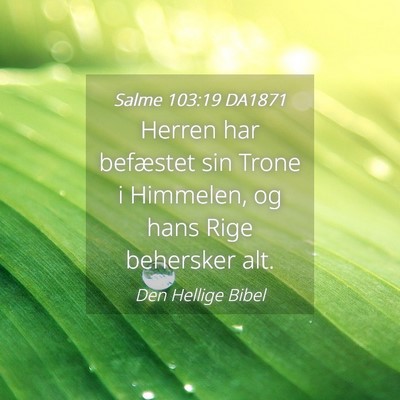 Picture 04 - Salme 103:19 DA1871 - Herren har befæstet sin Trone i Himmelen, og - Bible Verse Picture