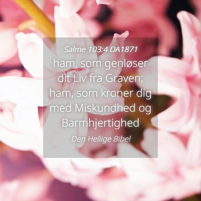 Picture 04 - Salme 103:4 DA1871 - ham, som genløser dit Liv fra Graven; ham, som - Bible Verse Picture