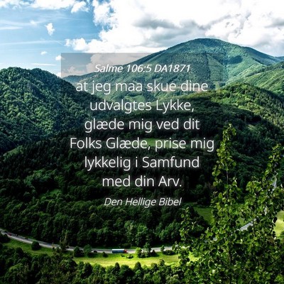 Picture 04 - Salme 106:5 DA1871 - at jeg maa skue dine udvalgtes Lykke, glæde mig - Bible Verse Picture