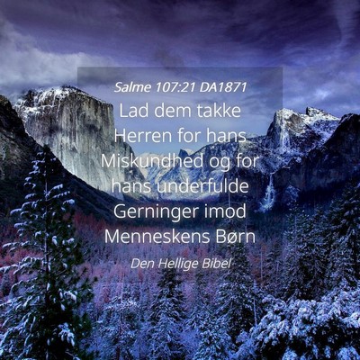 Picture 04 - Salme 107:21 DA1871 - Lad dem takke Herren for hans Miskundhed og for - Bible Verse Picture