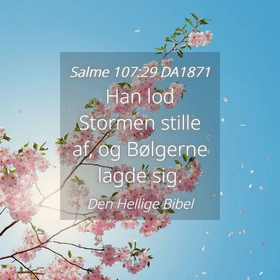 Picture 04 - Salme 107:29 DA1871 - Han lod Stormen stille af, og Bølgerne lagde - Bible Verse Picture