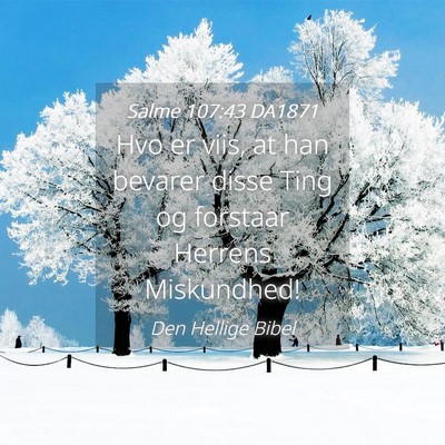 Picture 04 - Salme 107:43 DA1871 - Hvo er viis, at han bevarer disse Ting og - Bible Verse Picture