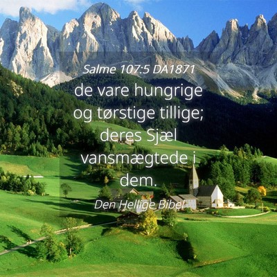 Picture 04 - Salme 107:5 DA1871 - de vare hungrige og tørstige tillige; deres - Bible Verse Picture