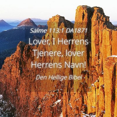 Picture 04 - Salme 113:1 DA1871 - Lover, I Herrens Tjenere, lover Herrens - Bible Verse Picture