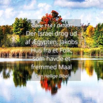Picture 04 - Salme 114:1 DA1871 - Der Israel drog ud af Ægypten, Jakobs Hus fra et - Bible Verse Picture