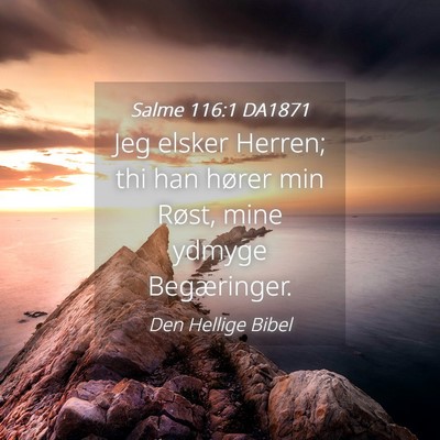 Picture 04 - Salme 116:1 DA1871 - Jeg elsker Herren; thi han hører min Røst, mine - Bible Verse Picture