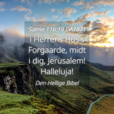Picture 04 - Salme 116:19 DA1871 - i Herrens Hus's Forgaarde, midt i dig, Jerusalem! - Bible Verse Picture
