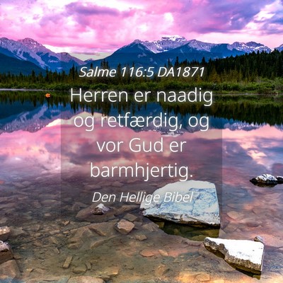 Picture 04 - Salme 116:5 DA1871 - Herren er naadig og retfærdig, og vor Gud er - Bible Verse Picture