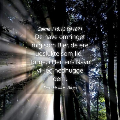 Picture 04 - Salme 118:12 DA1871 - De have omringet mig som Bier, de ere udslukte - Bible Verse Picture