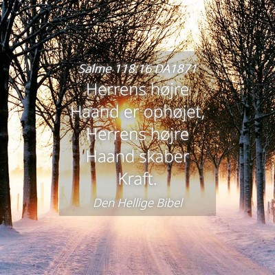 Picture 04 - Salme 118:16 DA1871 - Herrens højre Haand er ophøjet, Herrens højre - Bible Verse Picture
