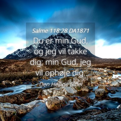 Picture 04 - Salme 118:28 DA1871 - Du er min Gud, og jeg vil takke dig; min Gud, jeg - Bible Verse Picture