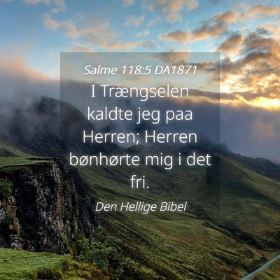 Picture 04 - Salme 118:5 DA1871 - I Trængselen kaldte jeg paa Herren; Herren - Bible Verse Picture