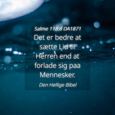 Picture 04 - Salme 118:8 DA1871 - Det er bedre at sætte Lid til Herren end at - Bible Verse Picture
