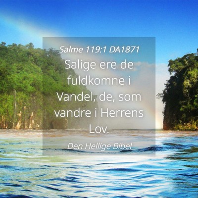 Picture 04 - Salme 119:1 DA1871 - Salige ere de fuldkomne i Vandel, de, som vandre - Bible Verse Picture