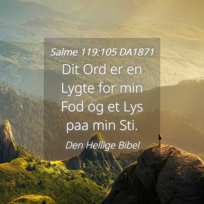 Picture 04 - Salme 119:105 DA1871 - Dit Ord er en Lygte for min Fod og et Lys paa min - Bible Verse Picture