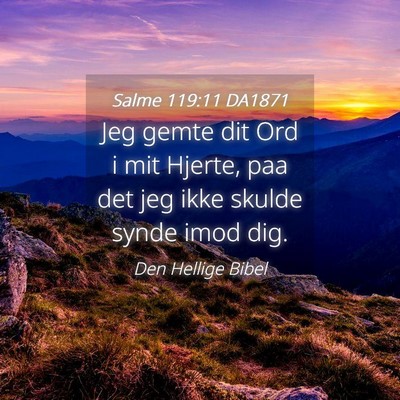 Picture 04 - Salme 119:11 DA1871 - Jeg gemte dit Ord i mit Hjerte, paa det jeg ikke - Bible Verse Picture