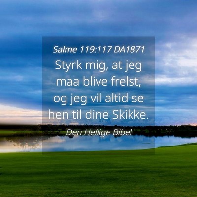 Picture 04 - Salme 119:117 DA1871 - Styrk mig, at jeg maa blive frelst, og jeg vil - Bible Verse Picture