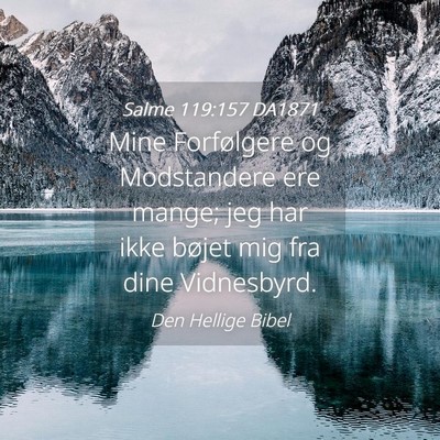 Picture 04 - Salme 119:157 DA1871 - Mine Forfølgere og Modstandere ere mange; jeg - Bible Verse Picture
