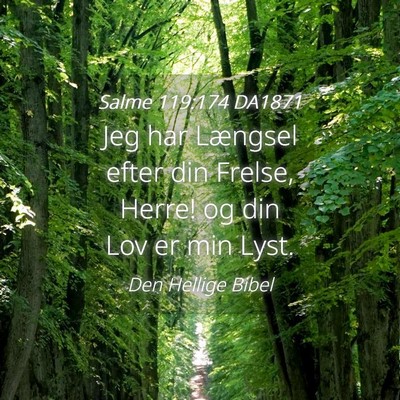 Picture 04 - Salme 119:174 DA1871 - Jeg har Længsel efter din Frelse, Herre! og din - Bible Verse Picture