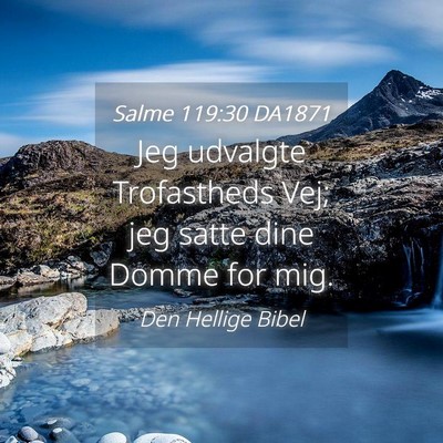 Picture 04 - Salme 119:30 DA1871 - Jeg udvalgte Trofastheds Vej; jeg satte dine - Bible Verse Picture
