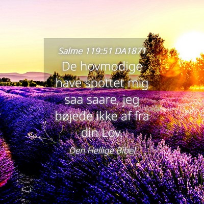 Picture 04 - Salme 119:51 DA1871 - De hovmodige have spottet mig saa saare, jeg - Bible Verse Picture