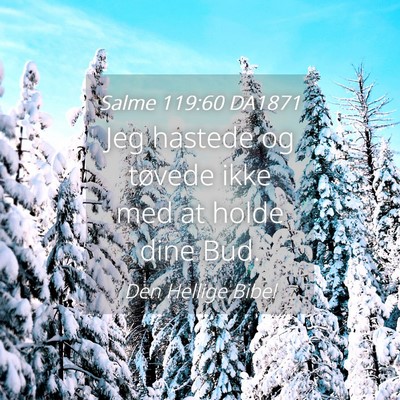 Picture 04 - Salme 119:60 DA1871 - Jeg hastede og tøvede ikke med at holde dine - Bible Verse Picture