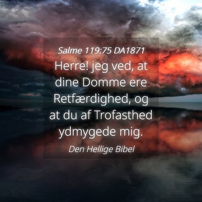 Picture 04 - Salme 119:75 DA1871 - Herre! jeg ved, at dine Domme ere Retfærdighed, - Bible Verse Picture