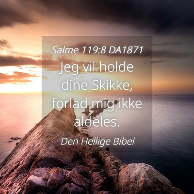 Picture 04 - Salme 119:8 DA1871 - Jeg vil holde dine Skikke, forlad mig ikke - Bible Verse Picture