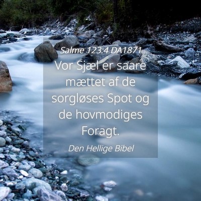 Picture 04 - Salme 123:4 DA1871 - Vor Sjæl er saare mættet af de sorgløses Spot - Bible Verse Picture