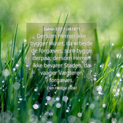 Picture 04 - Salme 127:1 DA1871 - Dersom Herren ikke bygger Huset, da arbejde de - Bible Verse Picture