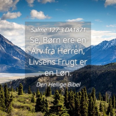 Picture 04 - Salme 127:3 DA1871 - Se, Børn ere en Arv fra Herren, Livsens Frugt er - Bible Verse Picture