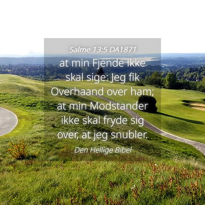 Picture 04 - Salme 13:5 DA1871 - at min Fjende ikke skal sige: Jeg fik Overhaand - Bible Verse Picture