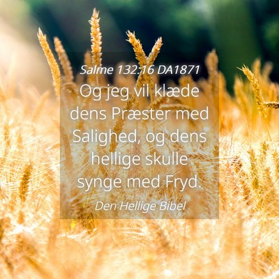 Picture 04 - Salme 132:16 DA1871 - Og jeg vil klæde dens Præster med Salighed, og - Bible Verse Picture