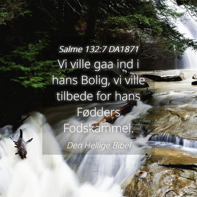 Picture 04 - Salme 132:7 DA1871 - Vi ville gaa ind i hans Bolig, vi ville tilbede - Bible Verse Picture