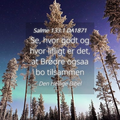 Picture 04 - Salme 133:1 DA1871 - Se, hvor godt og hvor lifligt er det, at Brødre - Bible Verse Picture
