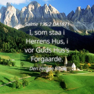 Picture 04 - Salme 135:2 DA1871 - I, som staa i Herrens Hus, i vor Guds Hus's - Bible Verse Picture