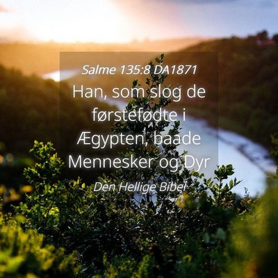 Picture 04 - Salme 135:8 DA1871 - Han, som slog de førstefødte i Ægypten, baade - Bible Verse Picture