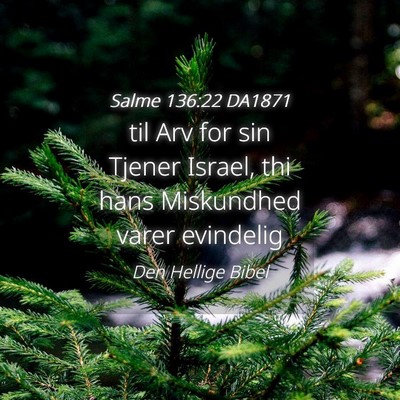 Picture 04 - Salme 136:22 DA1871 - til Arv for sin Tjener Israel, thi hans - Bible Verse Picture