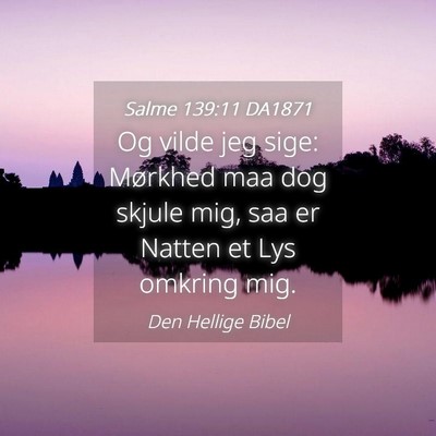 Picture 04 - Salme 139:11 DA1871 - Og vilde jeg sige: Mørkhed maa dog skjule mig, - Bible Verse Picture