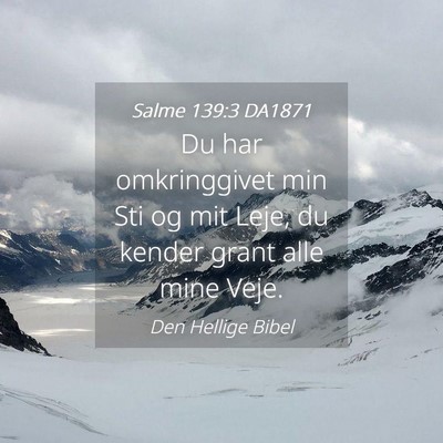 Picture 04 - Salme 139:3 DA1871 - Du har omkringgivet min Sti og mit Leje, du - Bible Verse Picture