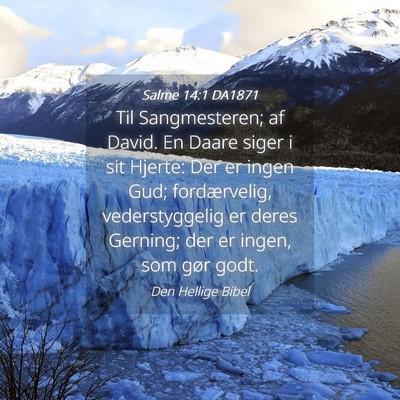 Picture 04 - Salme 14:1 DA1871 - Til Sangmesteren; af David. En Daare siger i sit - Bible Verse Picture
