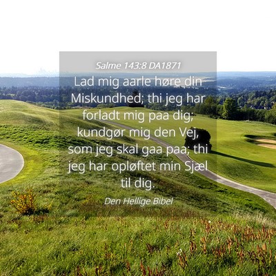Picture 04 - Salme 143:8 DA1871 - Lad mig aarle høre din Miskundhed; thi jeg har - Bible Verse Picture