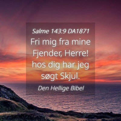 Picture 04 - Salme 143:9 DA1871 - Fri mig fra mine Fjender, Herre! hos dig har jeg - Bible Verse Picture